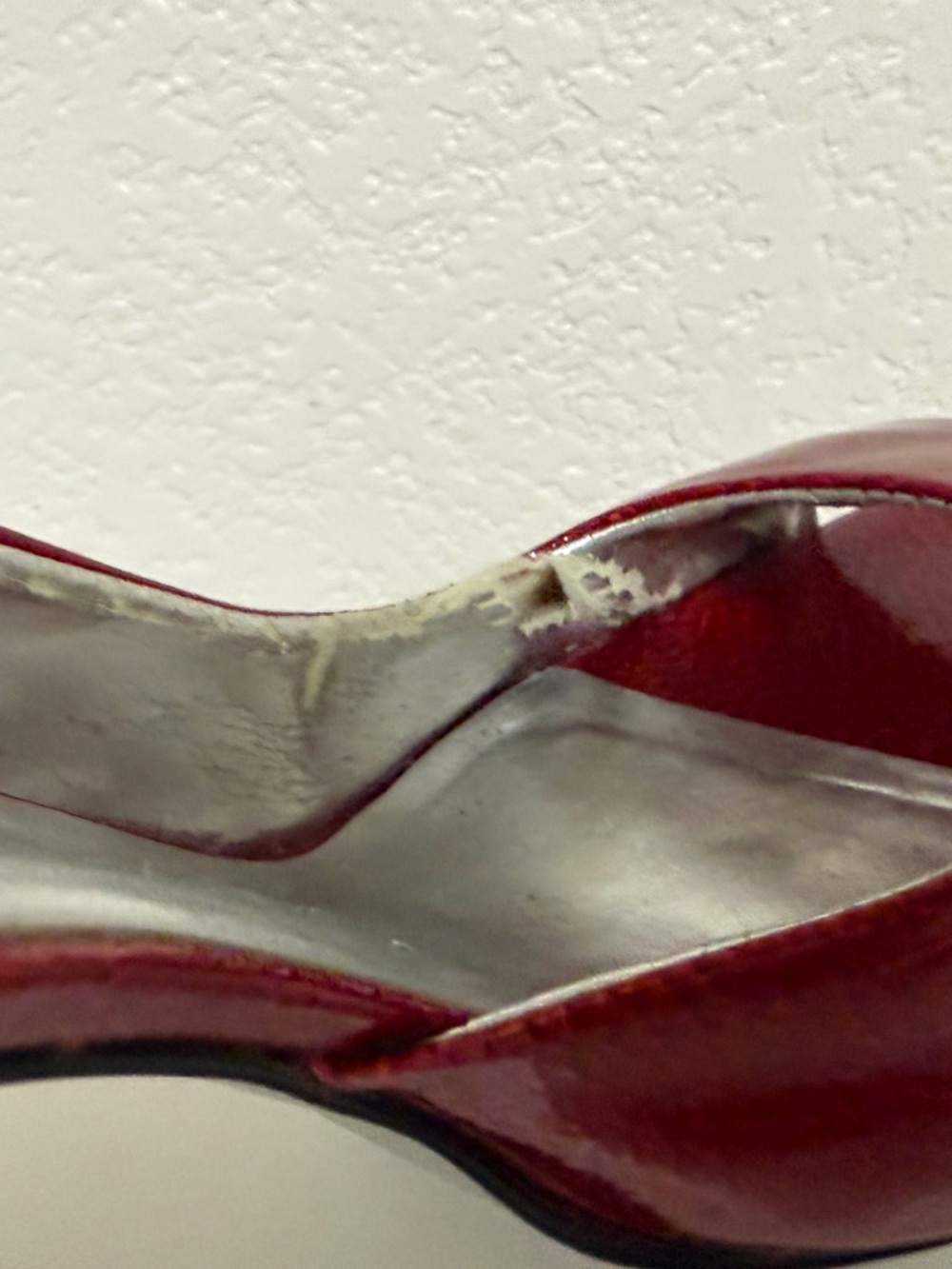 Jessica Simpson Metallic Red Peep-Toe Stiletto Heels - Picture 5 of 8